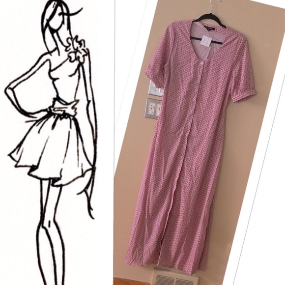 Sale!!🎊🎊 Rose Quartz Color Floral Shirt Dress - Picture 5 of 5